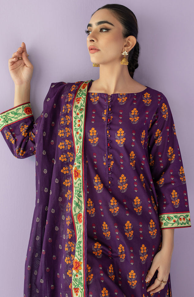 NRDS-23-037/U PURPLE LAWN  UNSTITCHED SHIRT DUPATTA