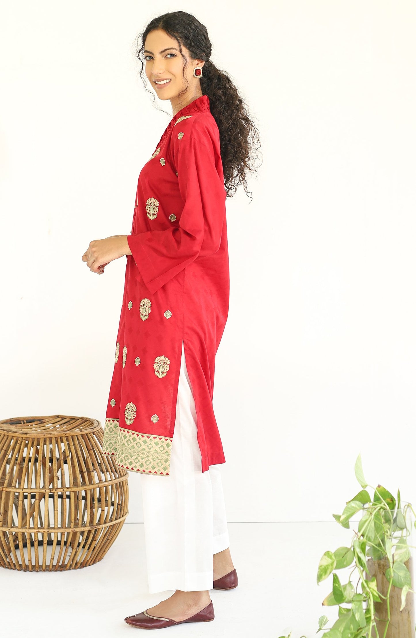 Stitched 1 Piece Embroidered Jacquard Shirt (nrds-150)