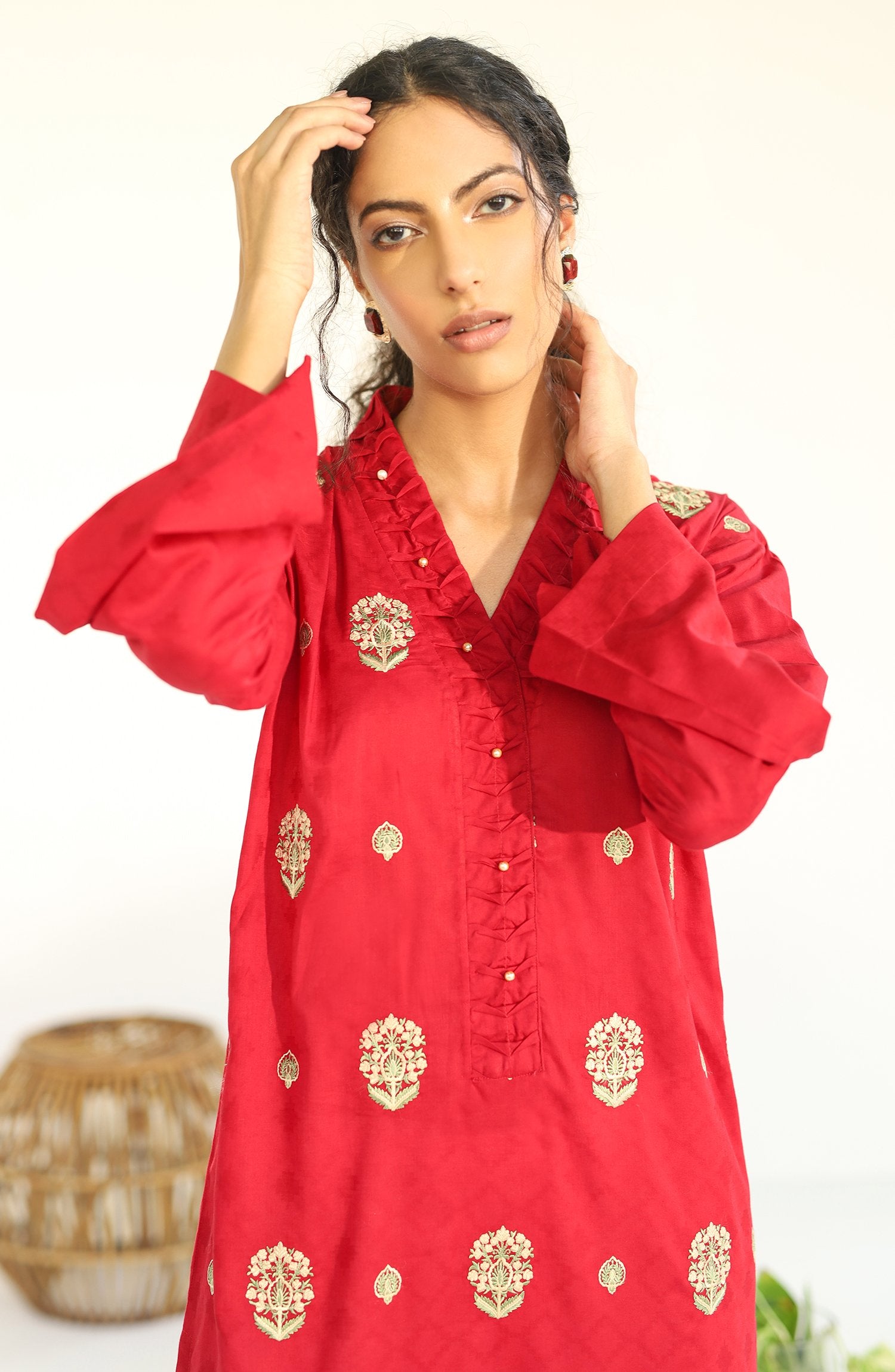 Stitched 1 Piece Embroidered Jacquard Shirt (nrds-150)