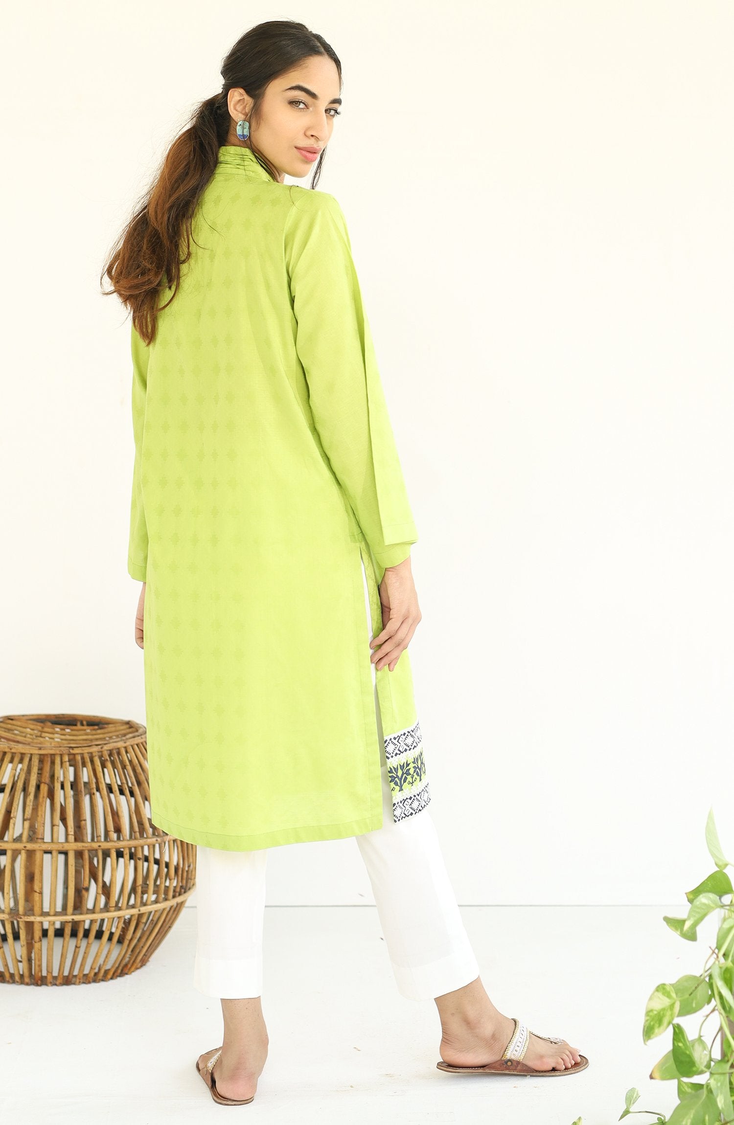 Stitched 1 Piece Embroidered Jacquard Shirt (nrds-152)