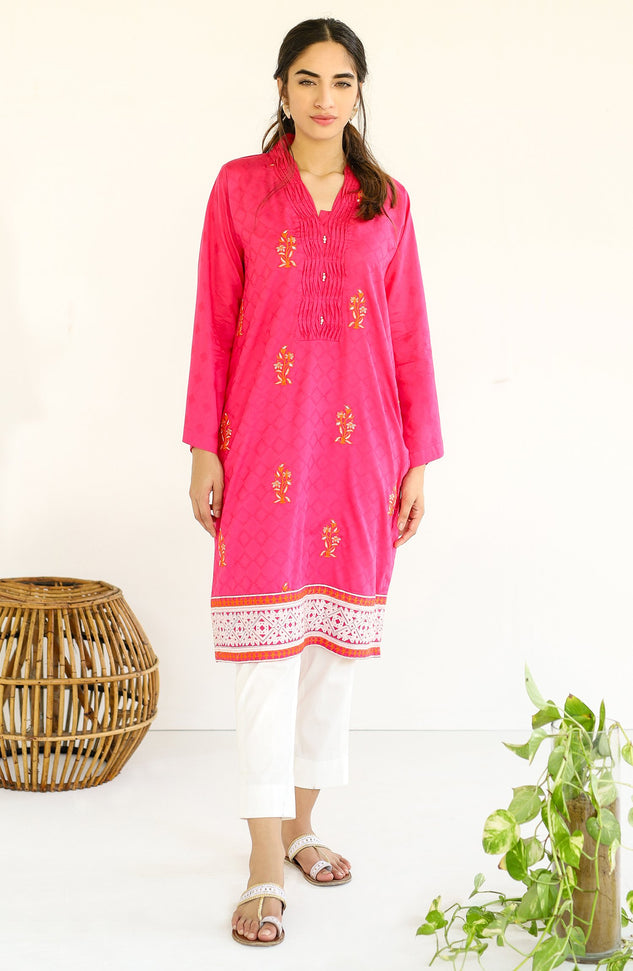 Stitched 1 Piece Embroidered Jacquard Shirt