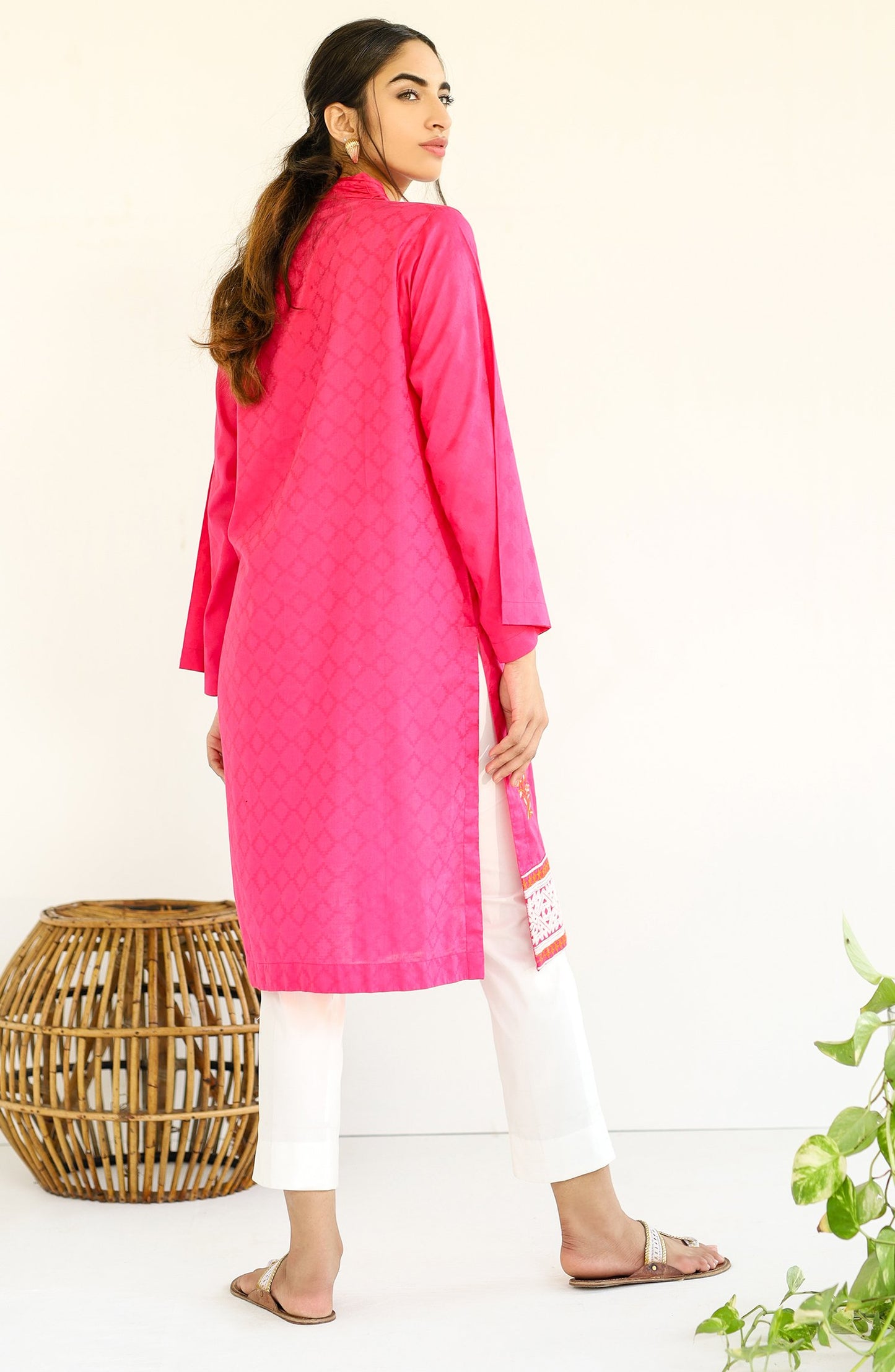 Stitched 1 Piece Embroidered Jacquard Shirt