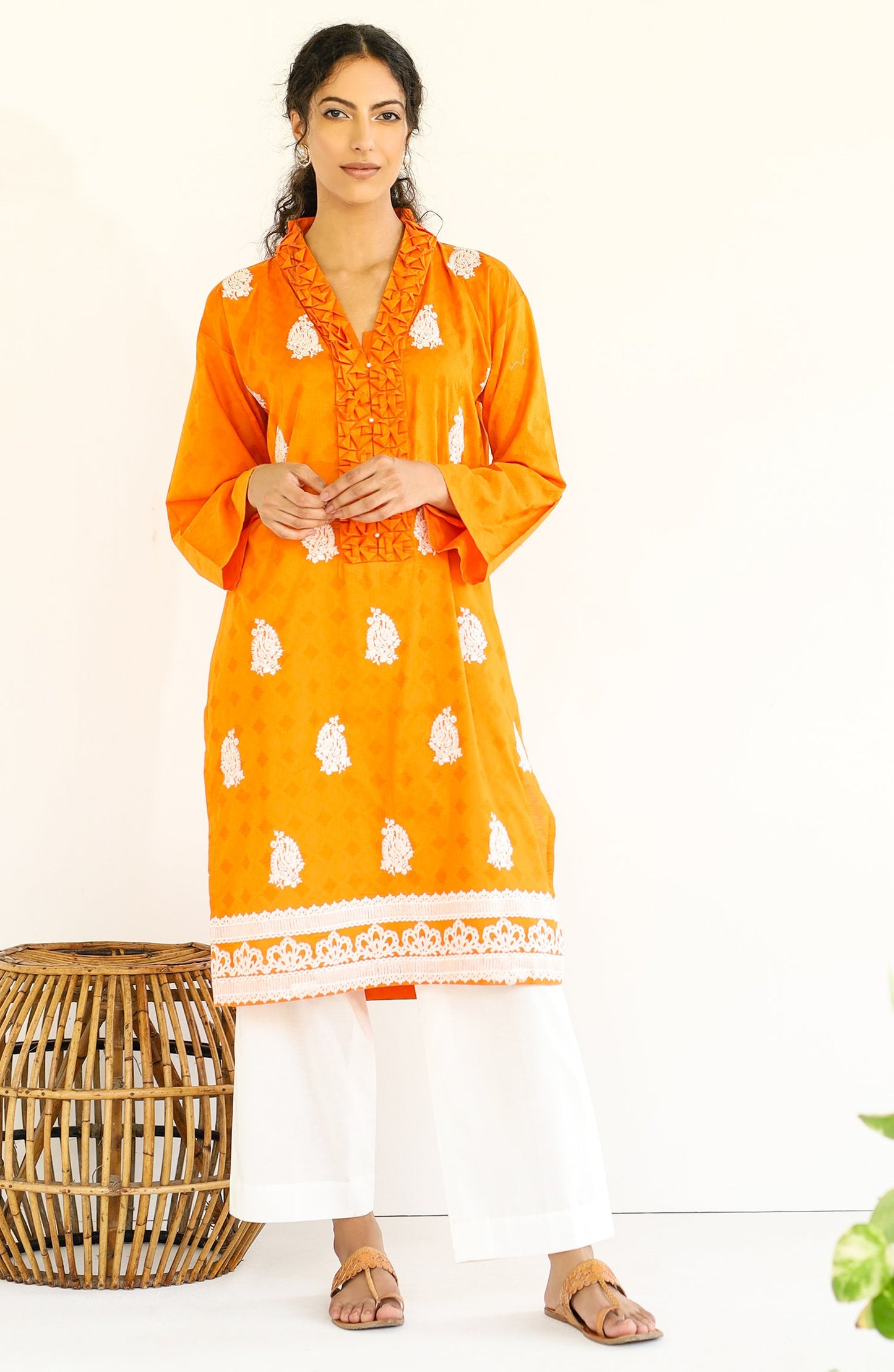 Stitched 1 Piece Embroidered Jacquard Shirt