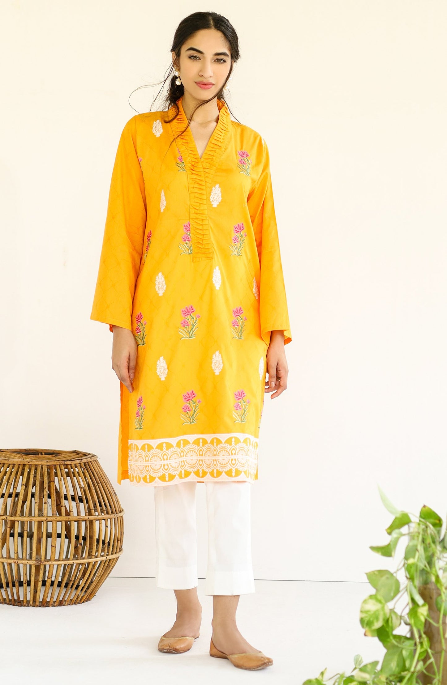 Stitched 1 Piece Embroidered Jacquard Shirt (nrds-149)