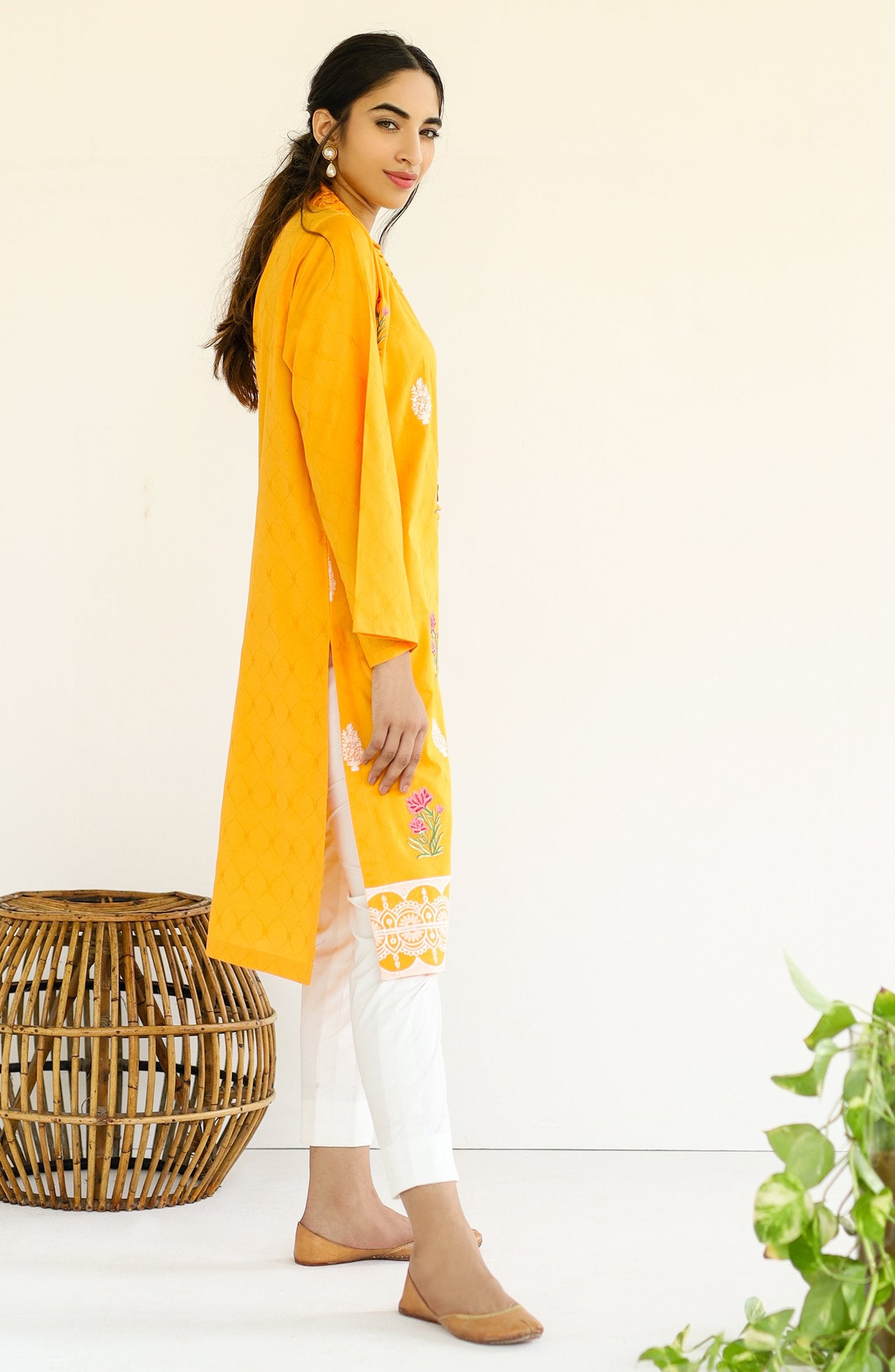 Stitched 1 Piece Embroidered Jacquard Shirt (nrds-149)