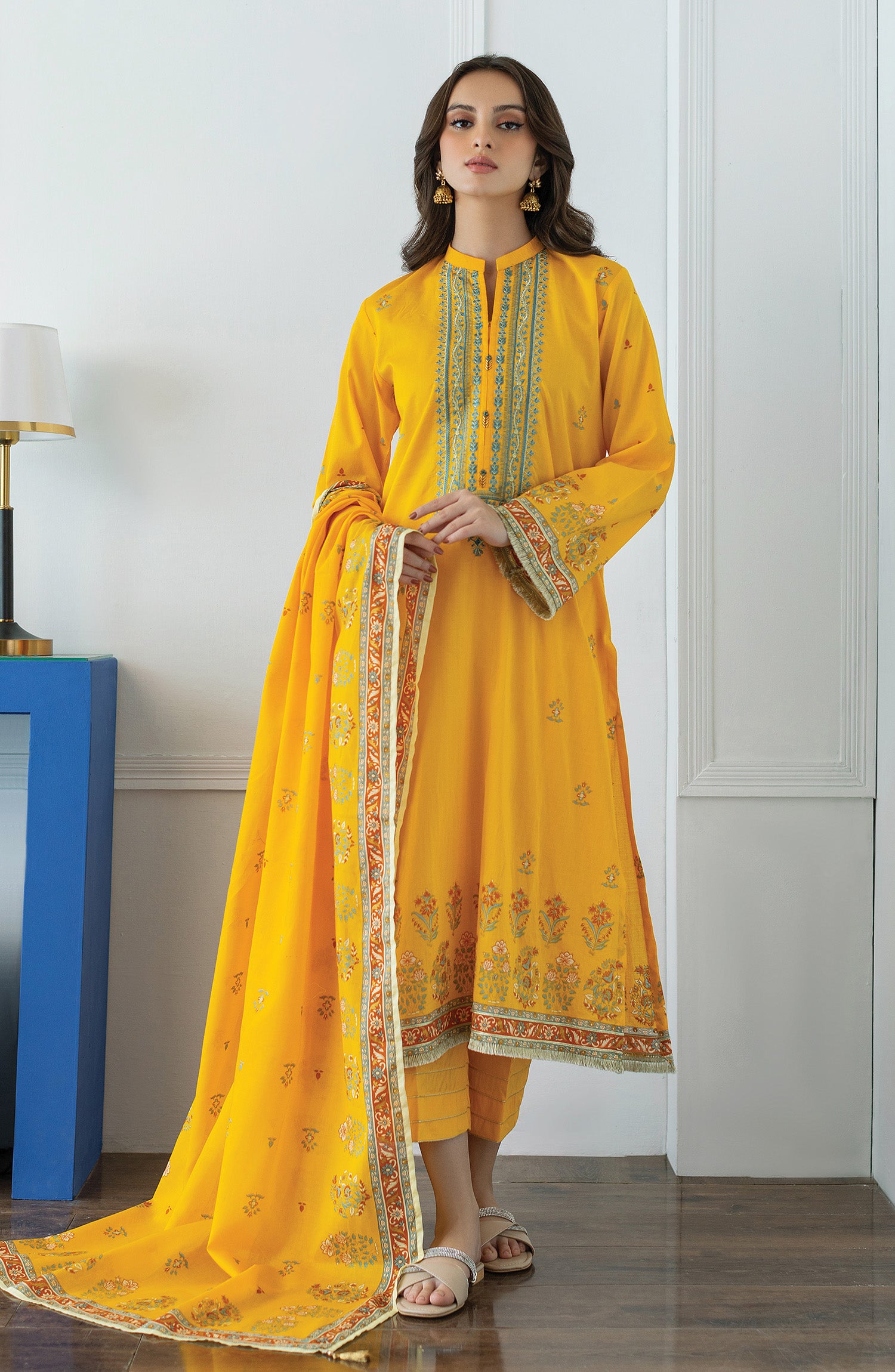 OTL-23-025/S YELLOW LAWN  READY TO WEAR SHIRT DUPATTA PANTS