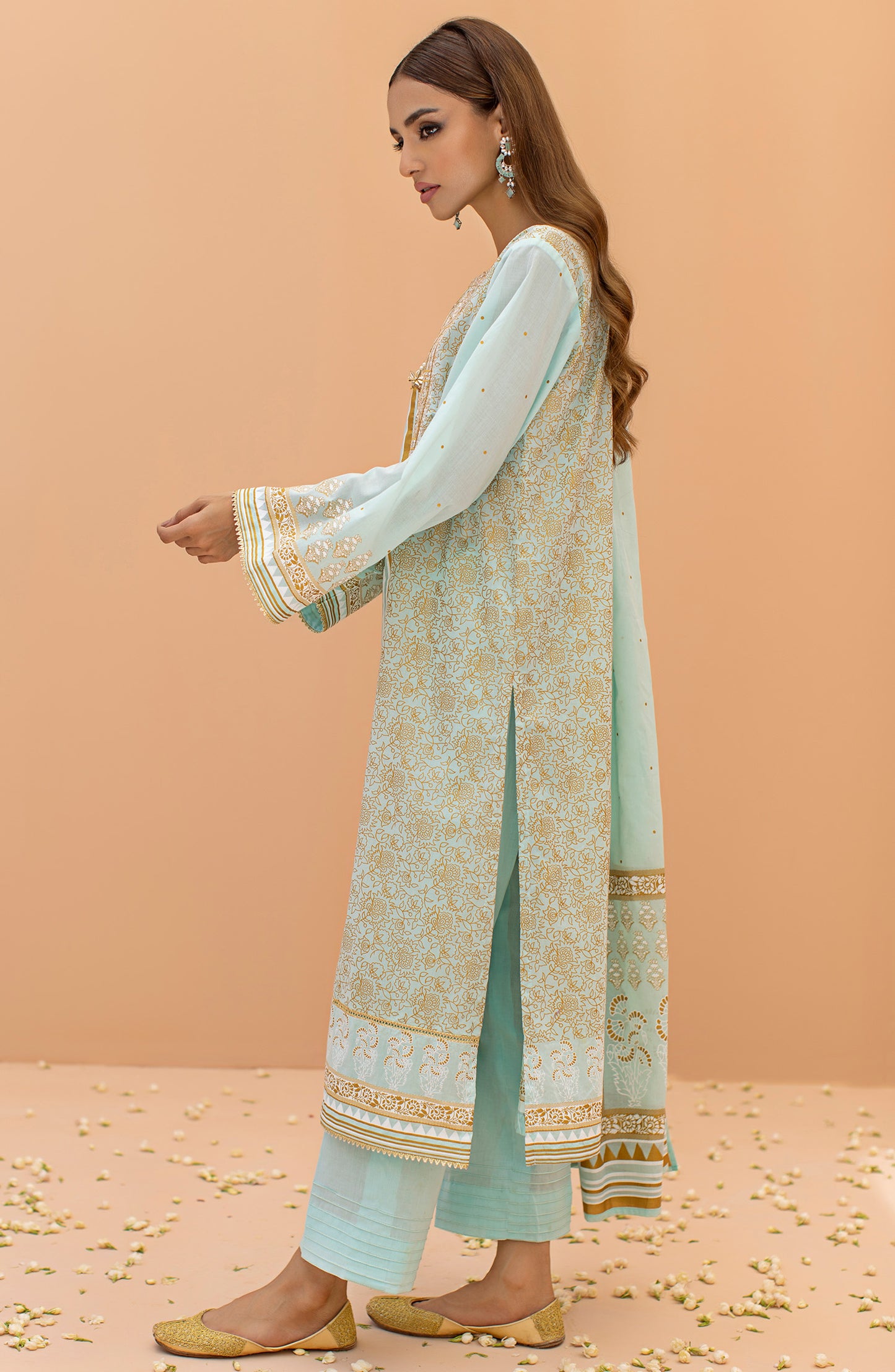 OTL-22-075/U SKY BLUE LAWN  UNSTITCHED SHIRT DUPATTA PANTS