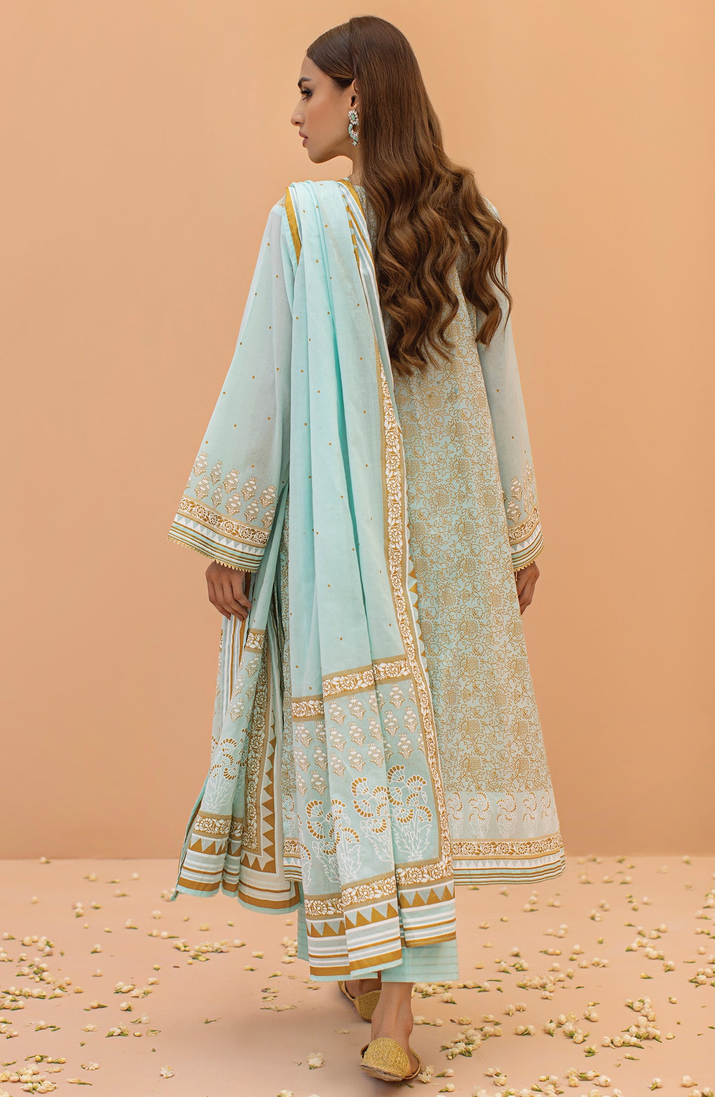 OTL-22-075/U SKY BLUE LAWN  UNSTITCHED SHIRT DUPATTA PANTS