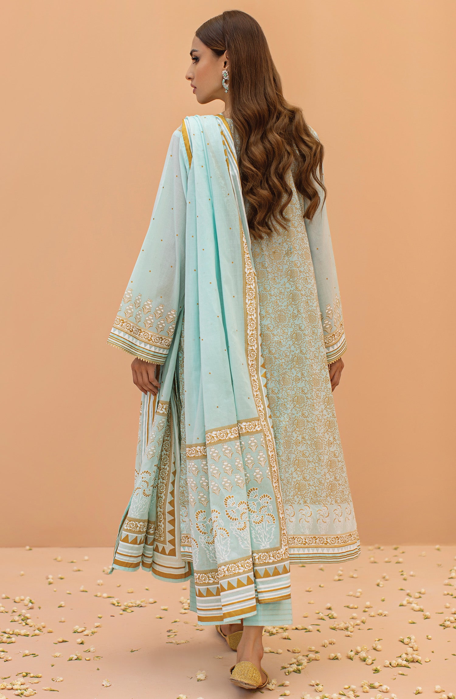 OTL-22-075/U SKY BLUE LAWN  UNSTITCHED SHIRT DUPATTA PANTS