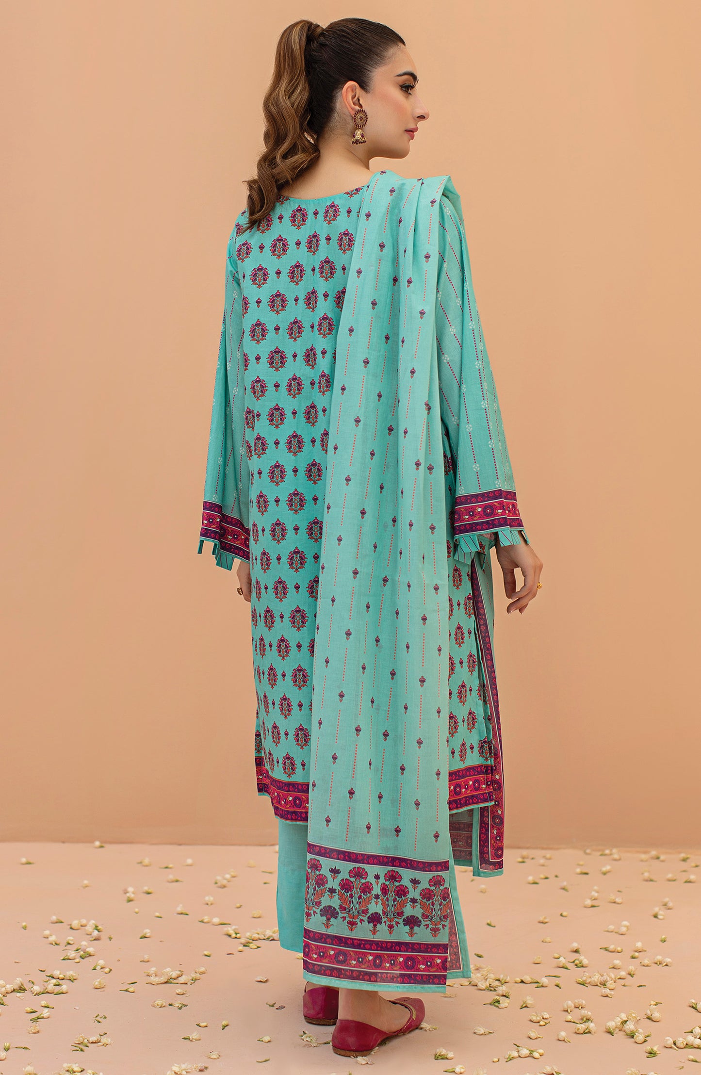 OTL-22-068/U BLUE LAWN  UNSTITCHED SHIRT DUPATTA PANTS