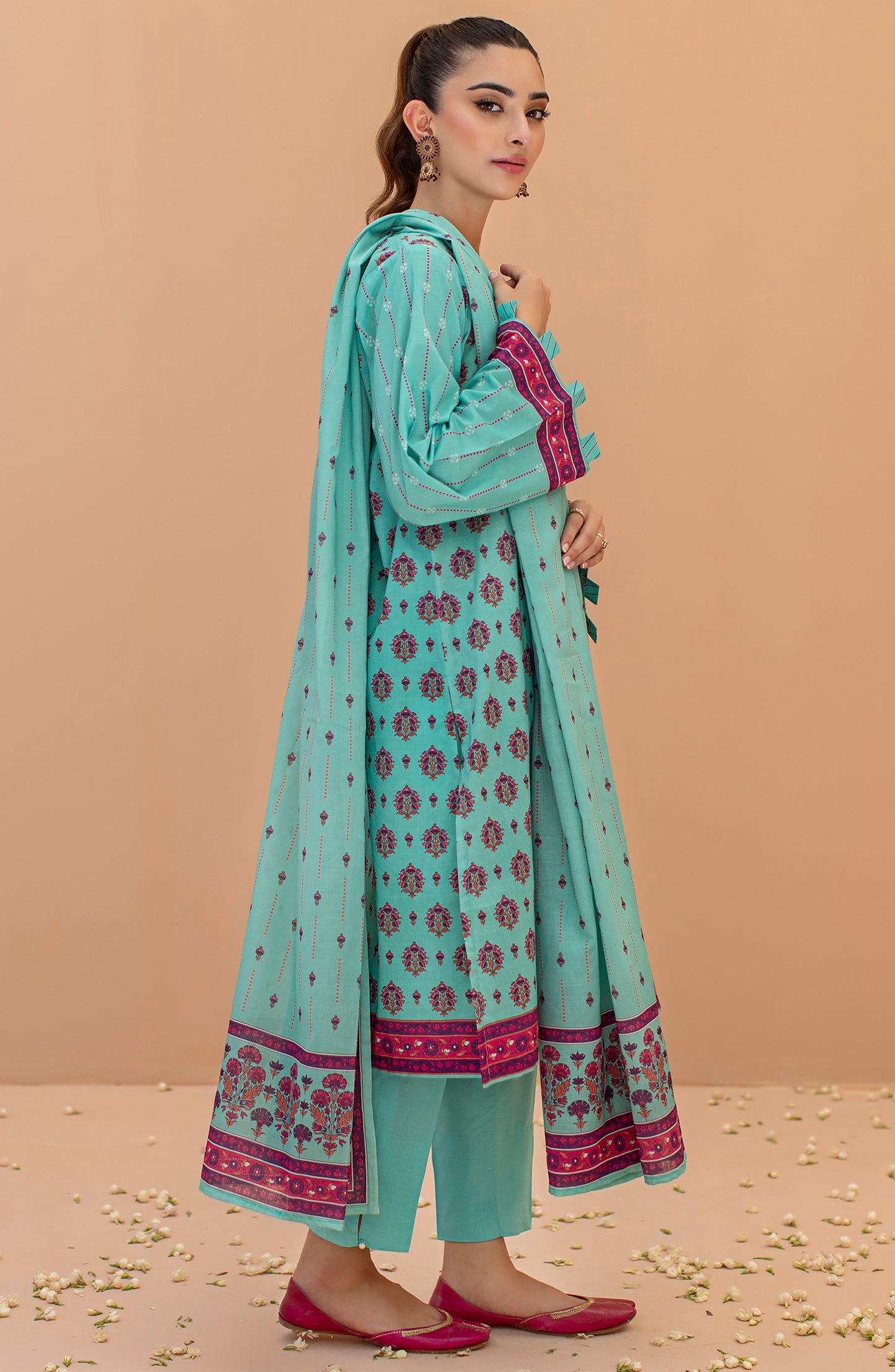 OTL-22-068/U BLUE LAWN  UNSTITCHED SHIRT DUPATTA PANTS