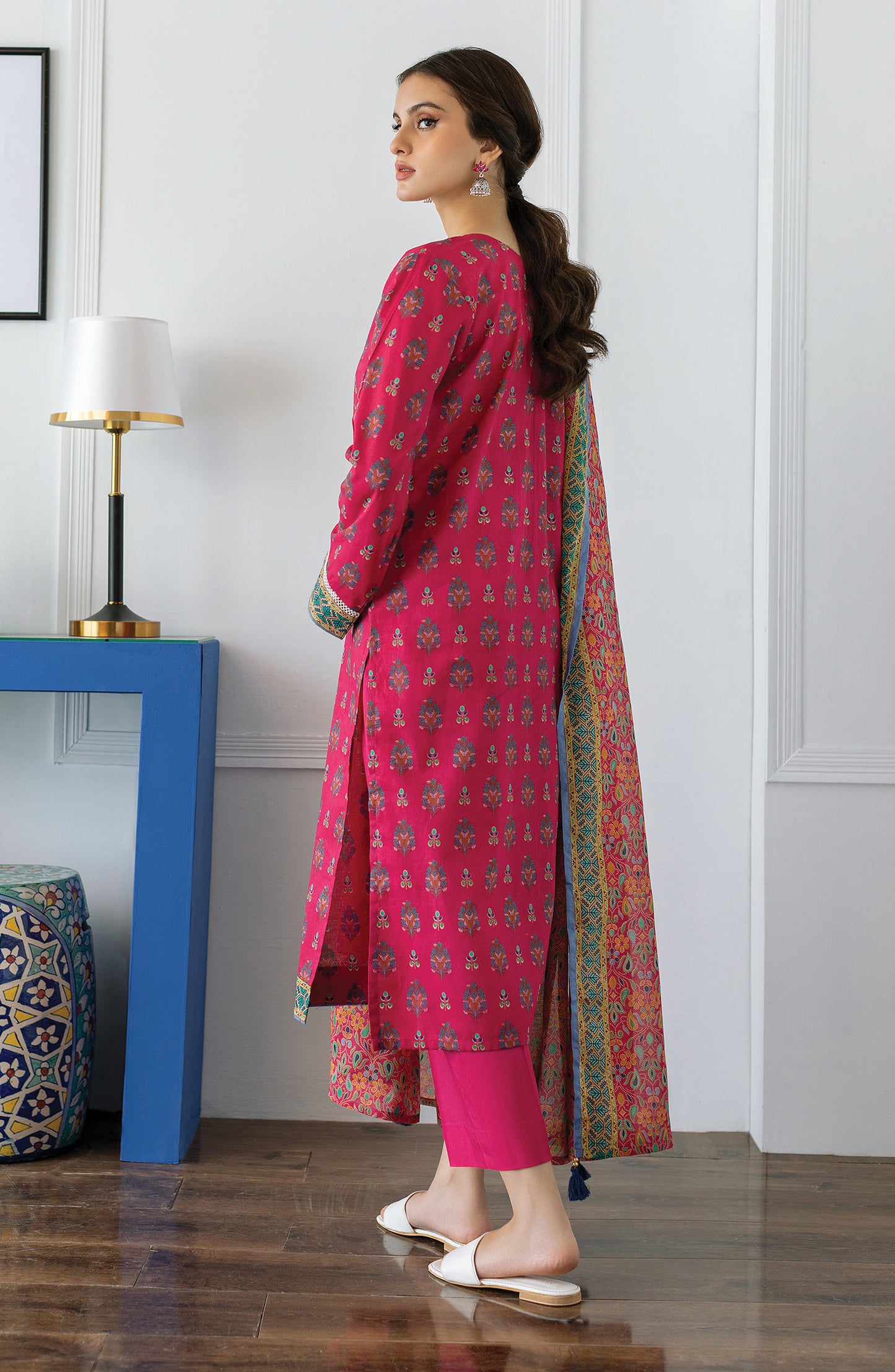 OTL-23-001/S RED LAWN  READY TO WEAR SHIRT DUPATTA PANTS