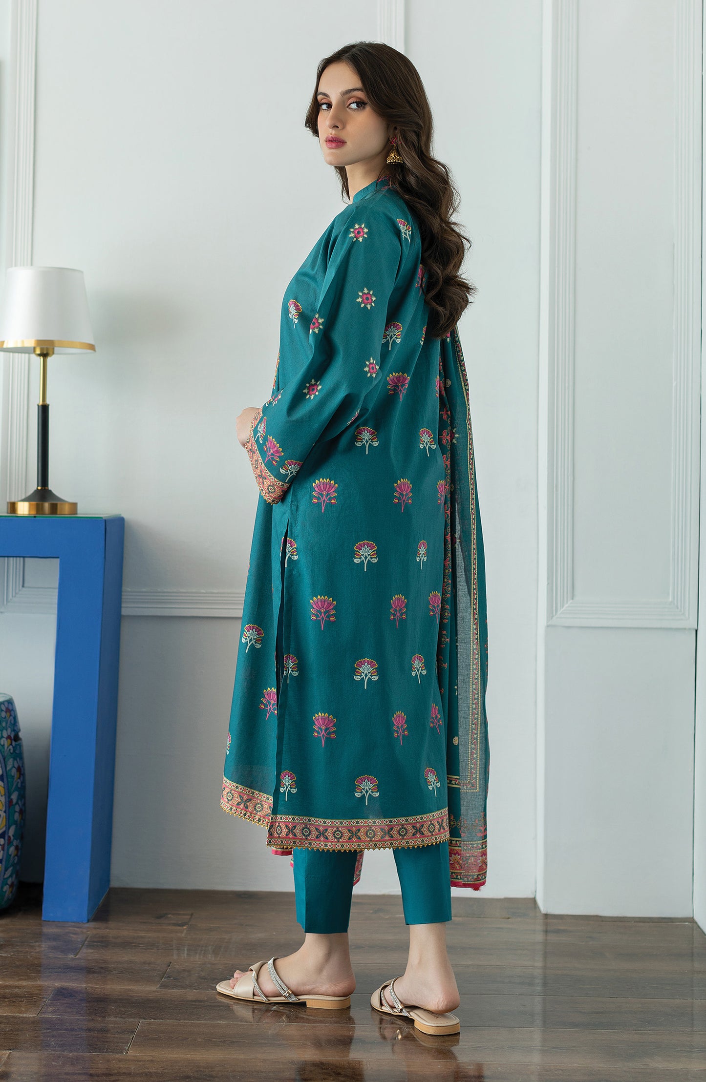 OTL-23-027/S TEAL LAWN  READY TO WEAR SHIRT DUPATTA PANTS