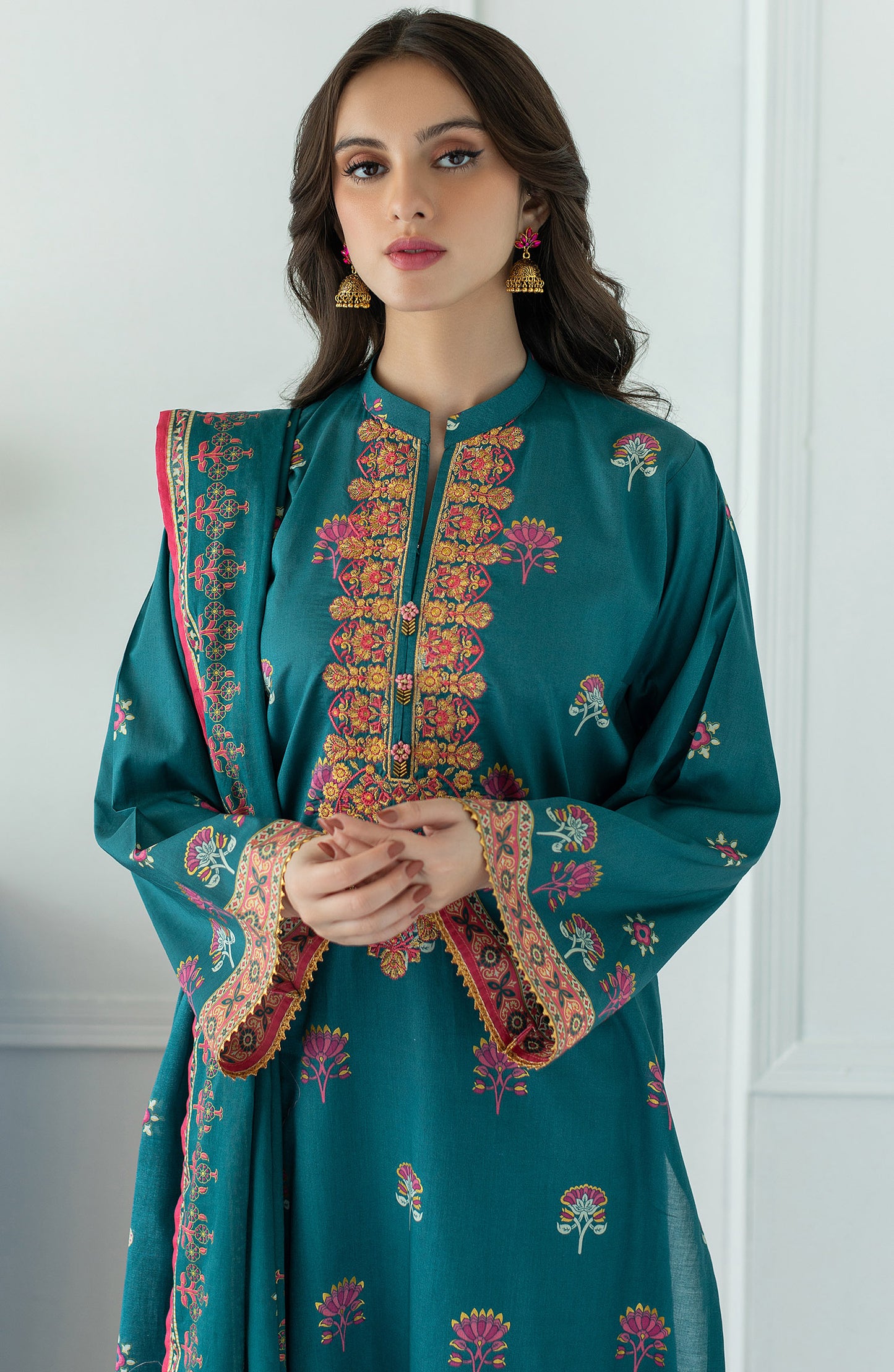 OTL-23-027/S TEAL LAWN  READY TO WEAR SHIRT DUPATTA PANTS