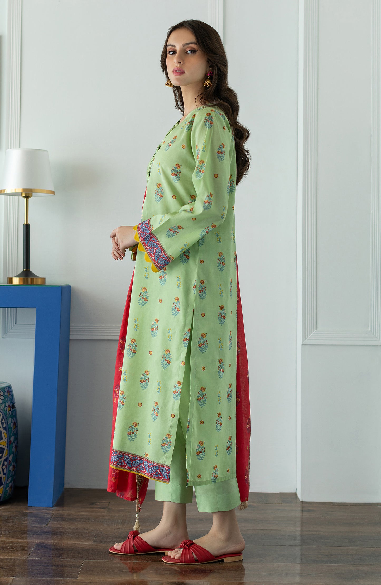 OTL-23-018/U GREEN LAWN  UNSTITCHED SHIRT DUPATTA PANTS