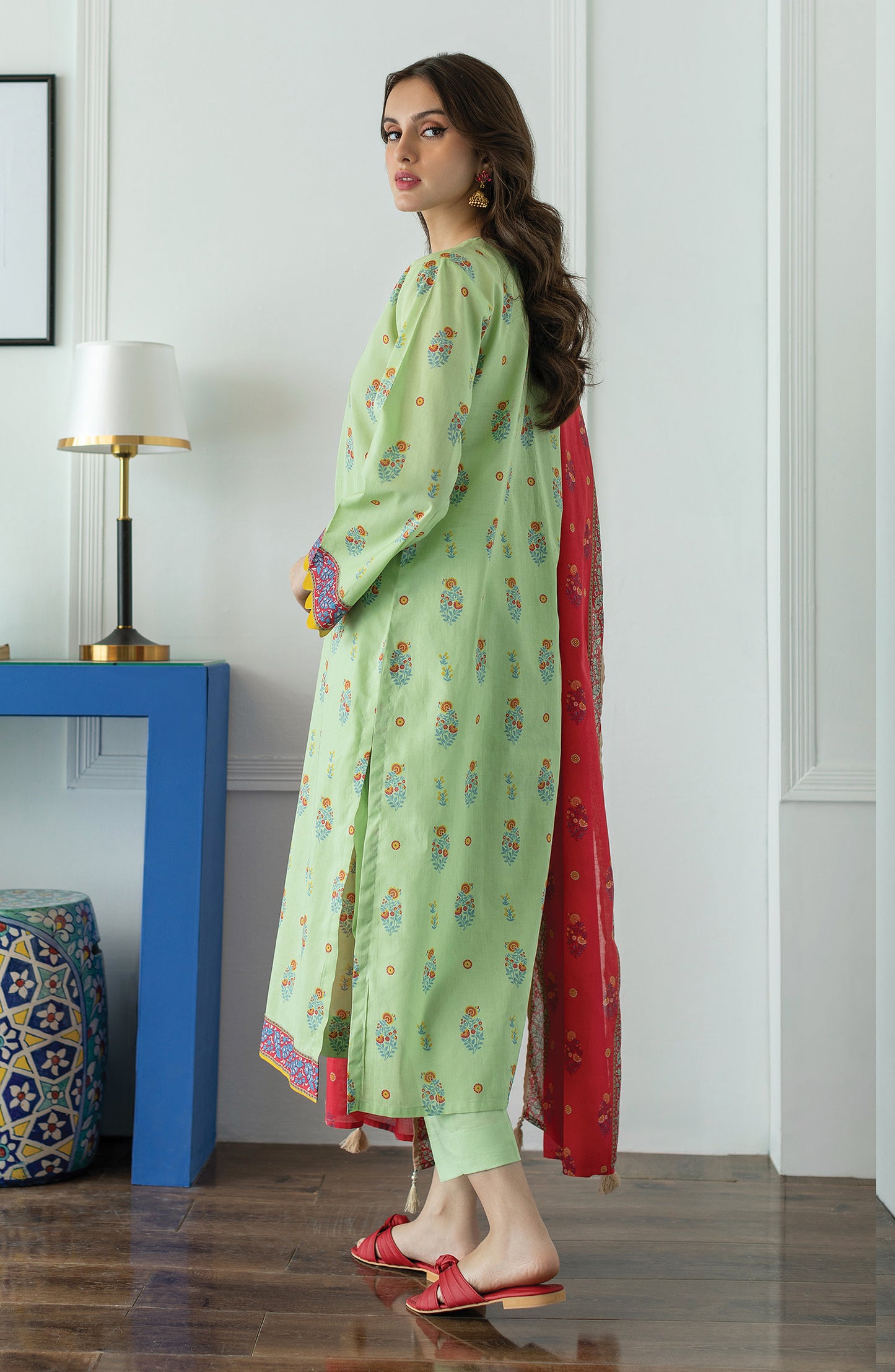 OTL-23-018/U GREEN LAWN  UNSTITCHED SHIRT DUPATTA PANTS