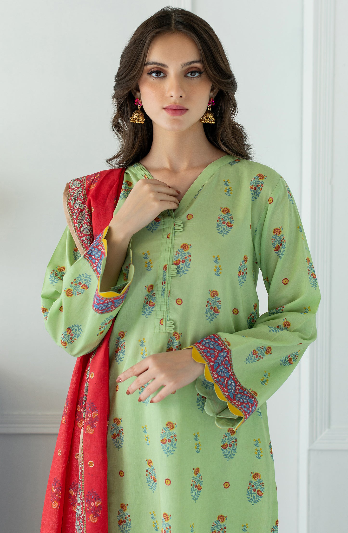 OTL-23-018/U GREEN LAWN  UNSTITCHED SHIRT DUPATTA PANTS