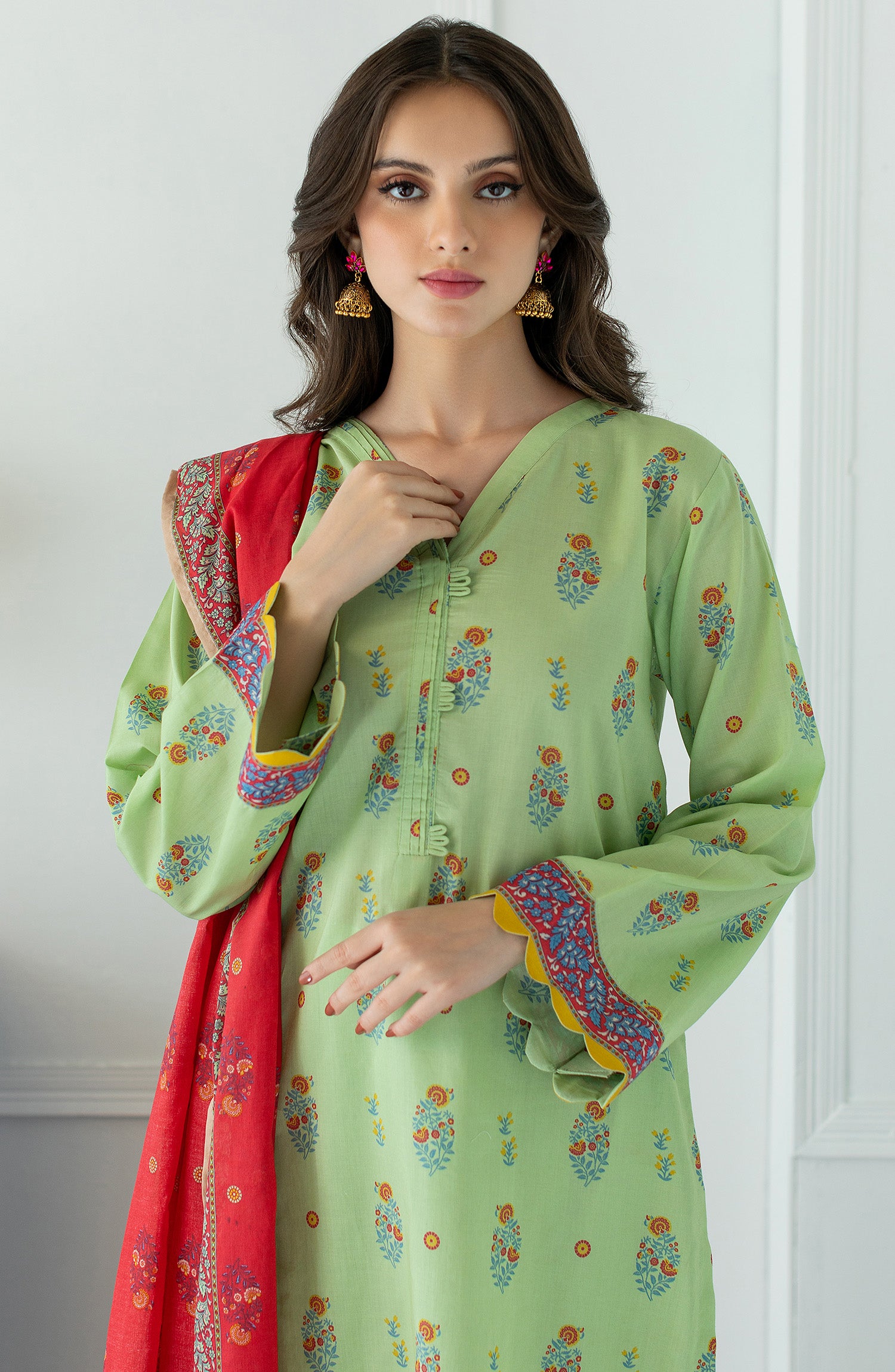 OTL-23-018/U GREEN LAWN  UNSTITCHED SHIRT DUPATTA PANTS
