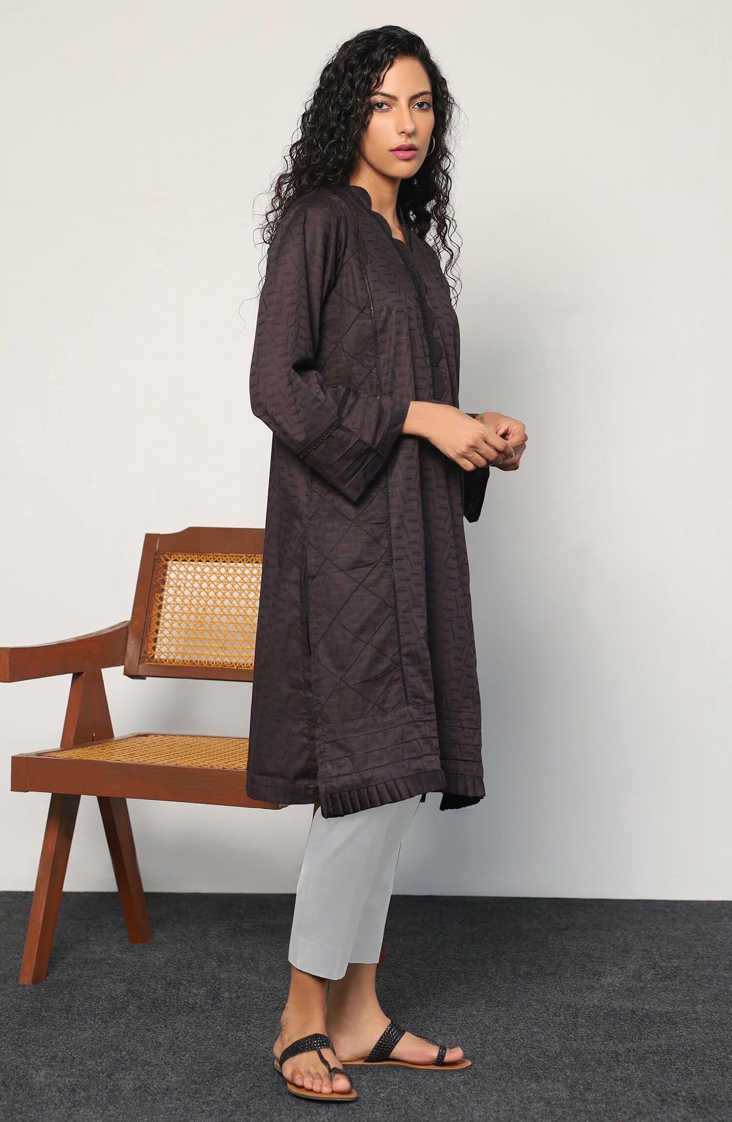 Stitched 1 Piece Dyed Jacquard Shirt
