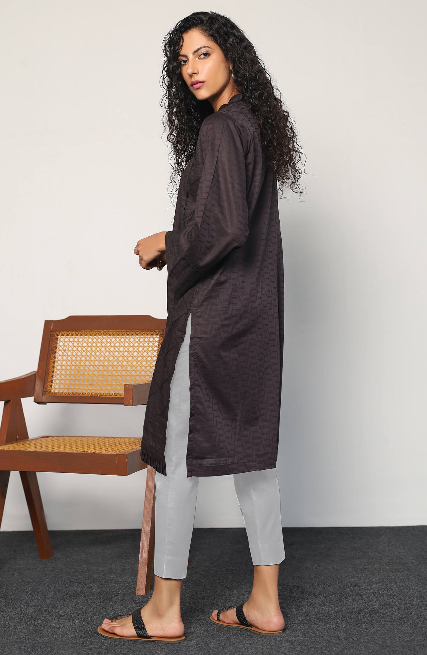 Stitched 1 Piece Dyed Jacquard Shirt