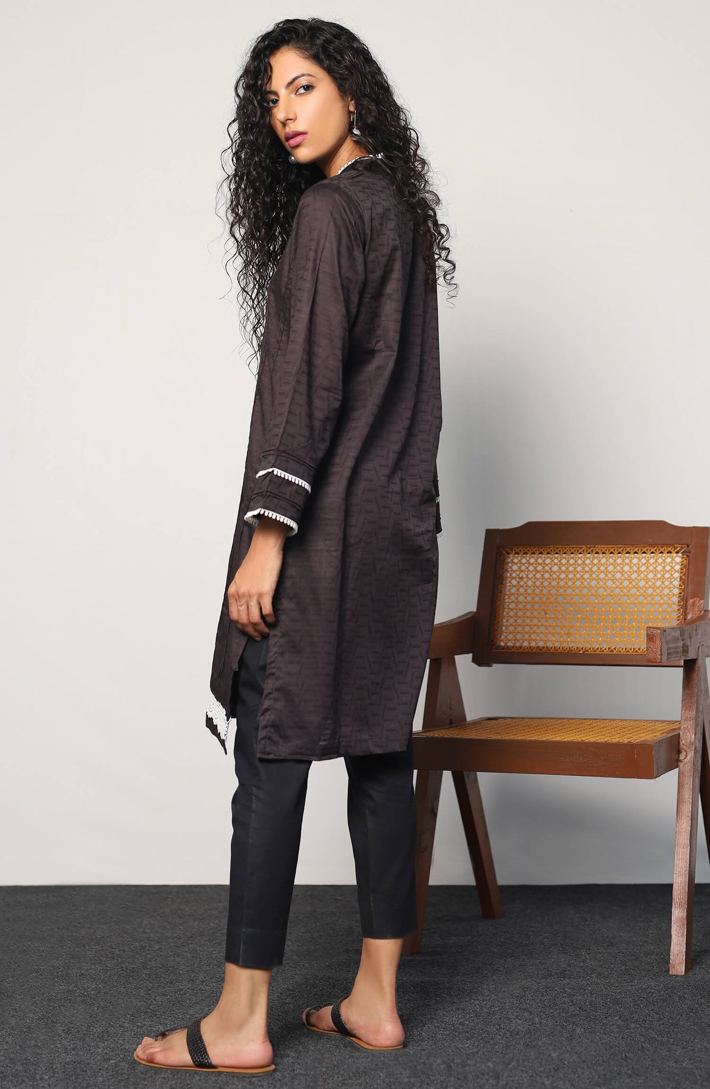 Stitched 1 Piece Dyed Jacquard Shirt