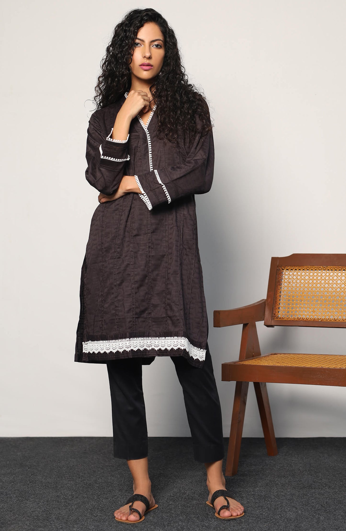 Stitched 1 Piece Dyed Jacquard Shirt