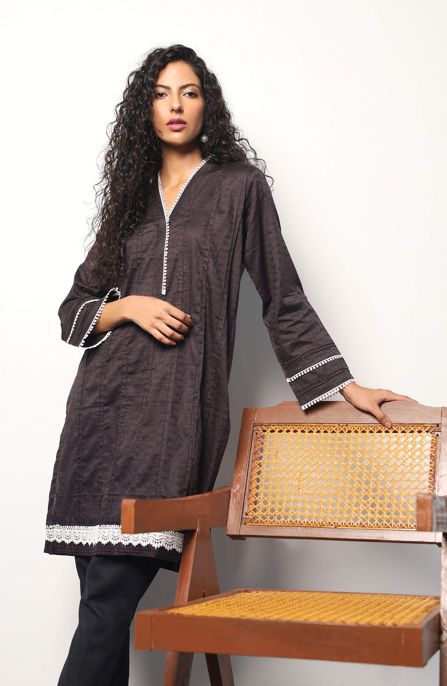Stitched 1 Piece Dyed Jacquard Shirt