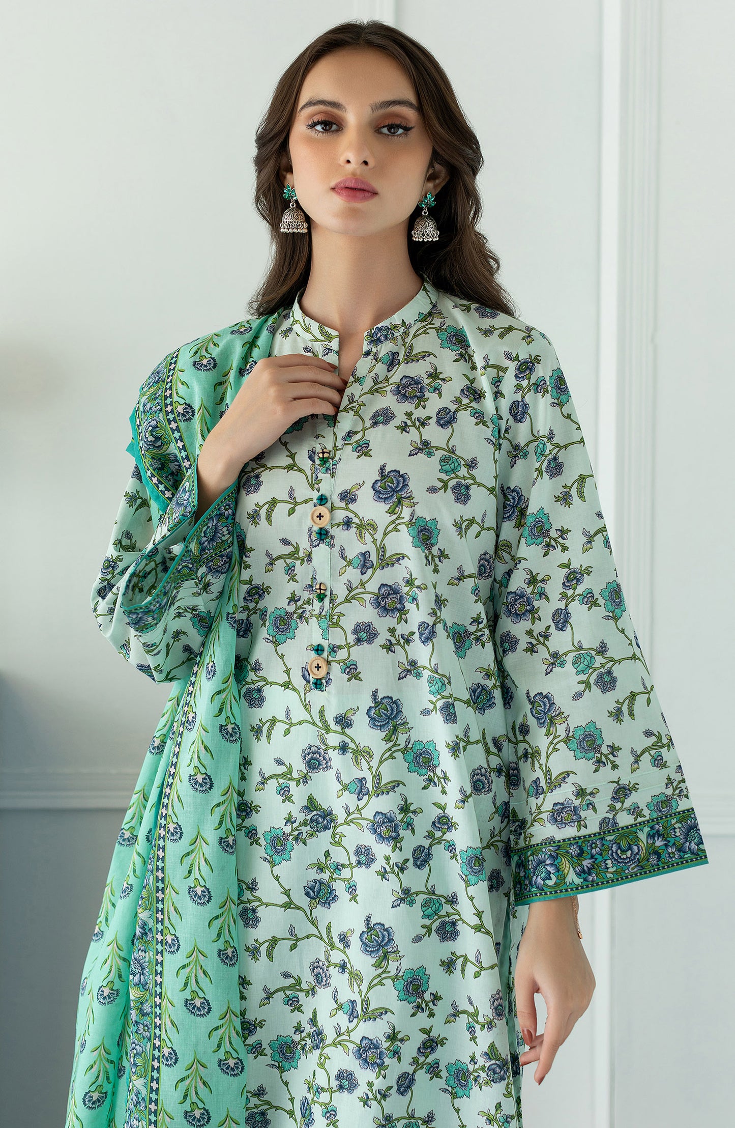 OTL-23-020/U GREEN LAWN  UNSTITCHED SHIRT DUPATTA PANTS