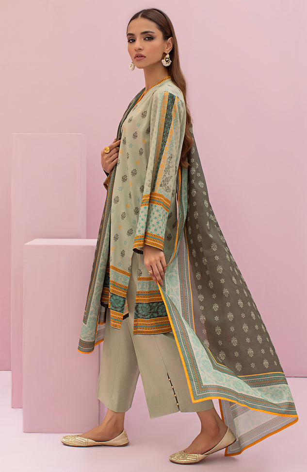OTL-22-094/U GREEN LAWN  UNSTITCHED SHIRT DUPATTA PANTS