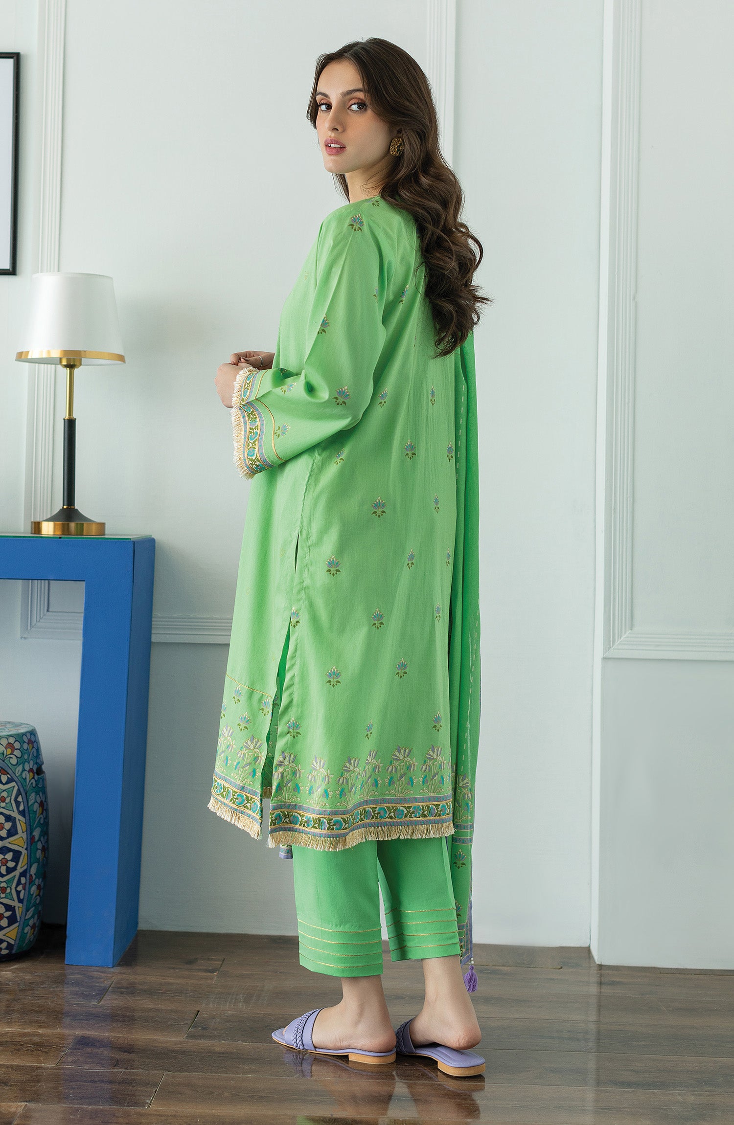 OTL-23-026/U GREEN LAWN  UNSTITCHED SHIRT DUPATTA PANTS