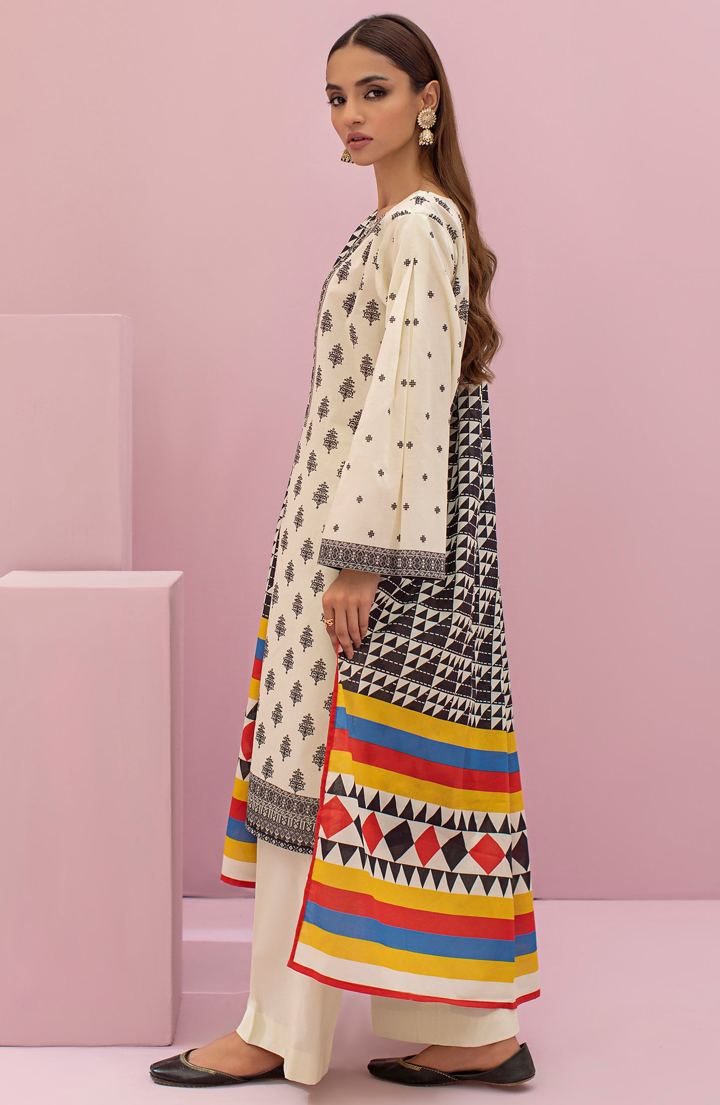 OTL-22-111/U OFF WHITE LAWN  UNSTITCHED SHIRT DUPATTA PANTS