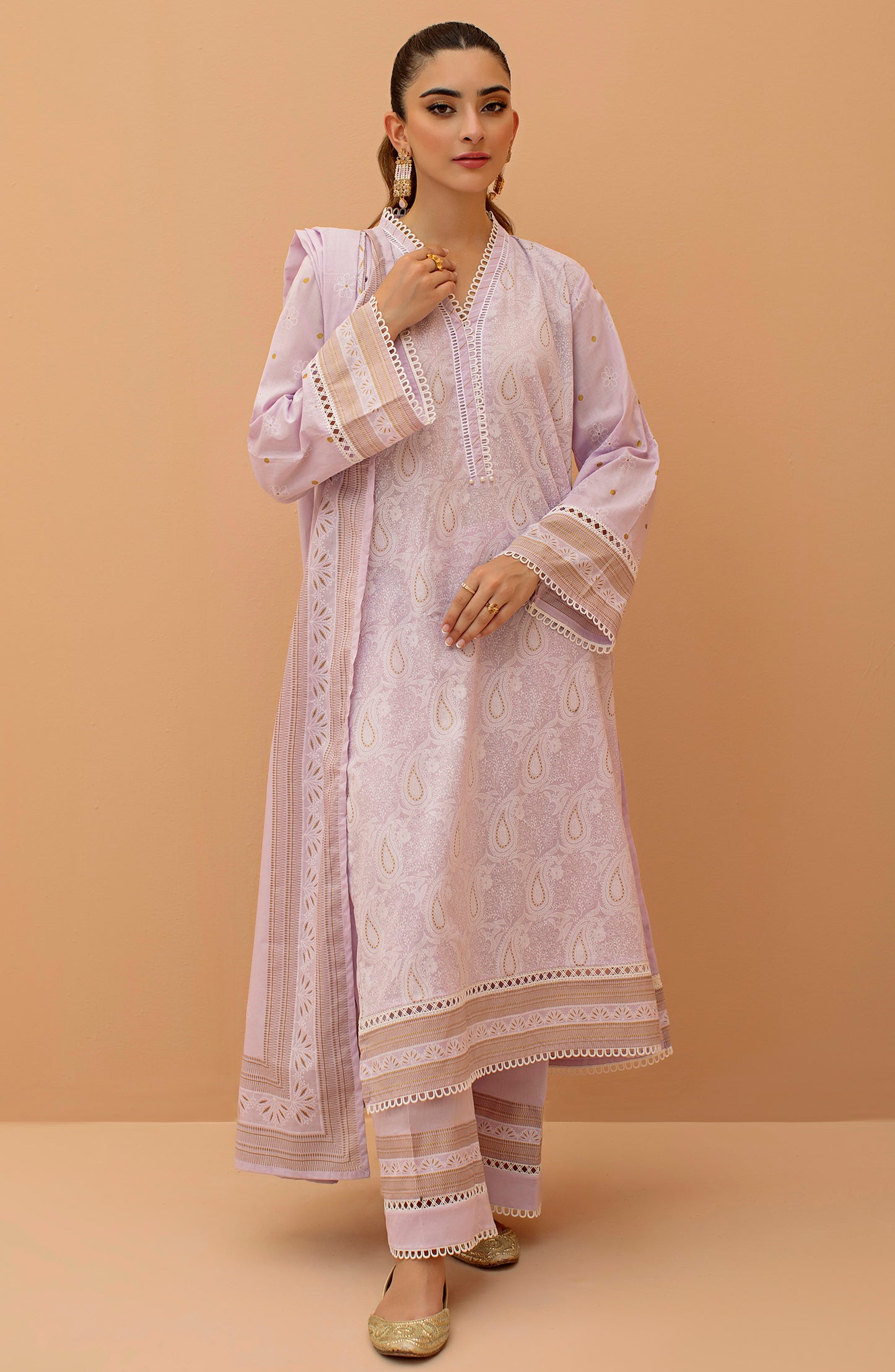 OTL-22-074/U LILAC LAWN  UNSTITCHED SHIRT DUPATTA PANTS