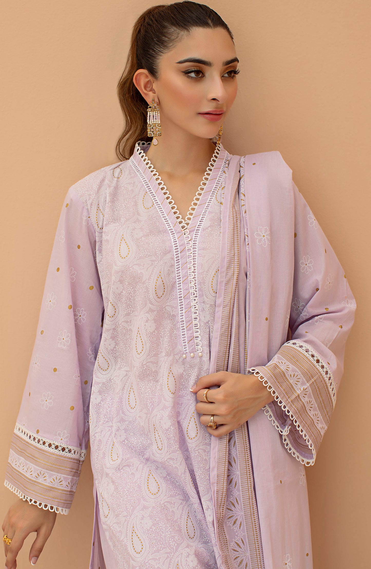OTL-22-074/U LILAC LAWN  UNSTITCHED SHIRT DUPATTA PANTS