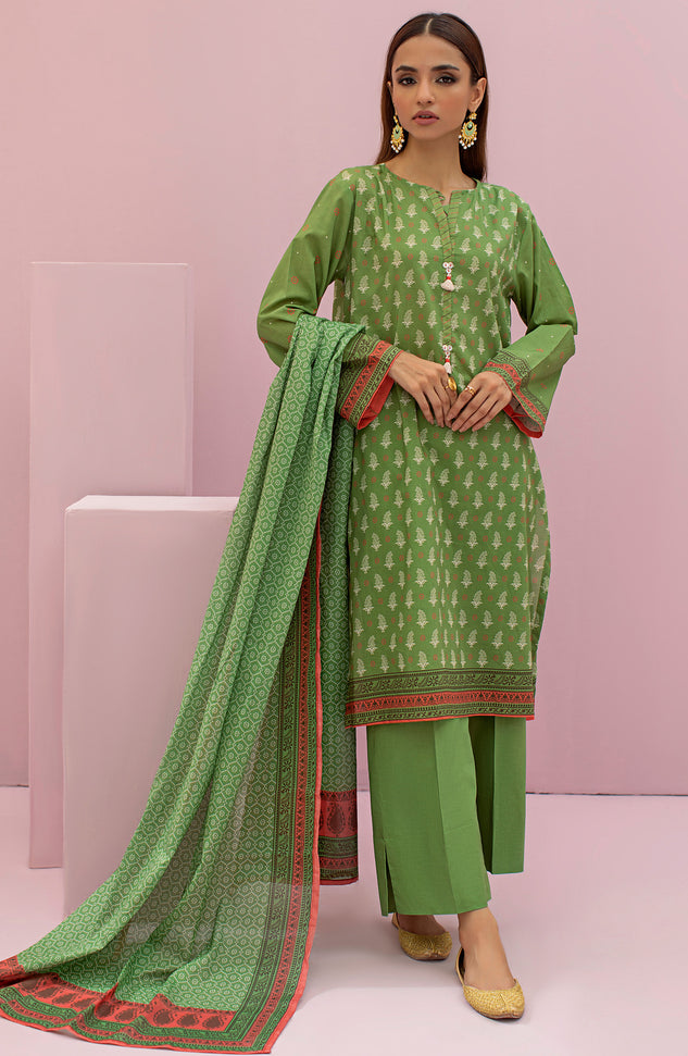 OTL-22-117/U GREEN LAWN  UNSTITCHED SHIRT DUPATTA PANTS