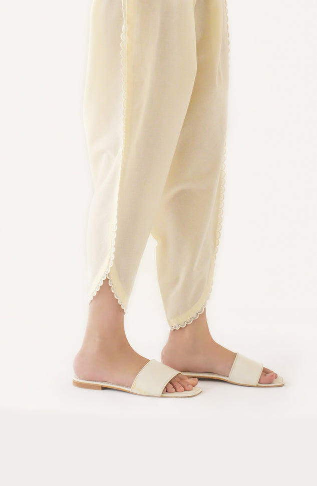 NRP-129/S CREAM CAMBRIC SCSHALWAR STITCHED BOTTOMS SHALWAR