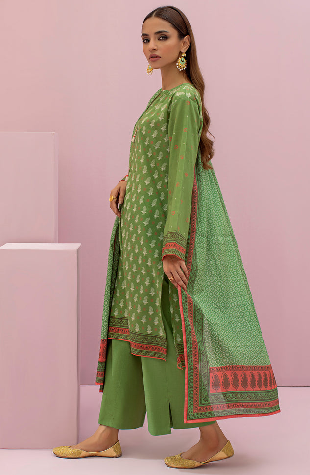 OTL-22-117/U GREEN LAWN  UNSTITCHED SHIRT DUPATTA PANTS