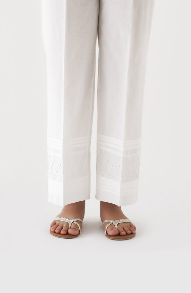 NRP-121/S WHITE CAMBRIC SCPANTS STITCHED BOTTOMS PANTS