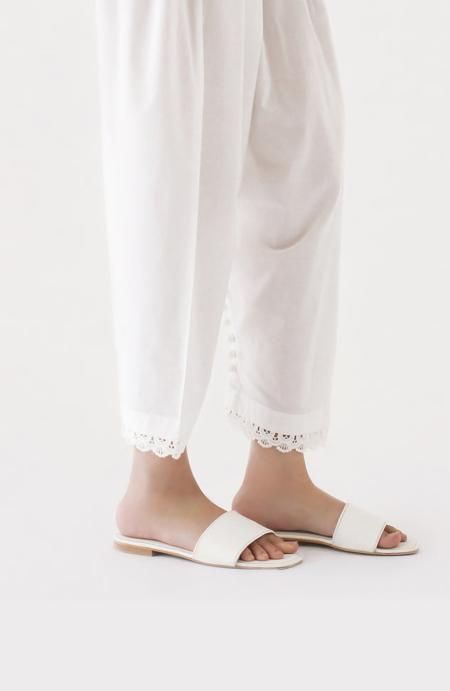 NRP-126/S WHITE CAMBRIC SCSHALWAR STITCHED BOTTOMS SHALWAR