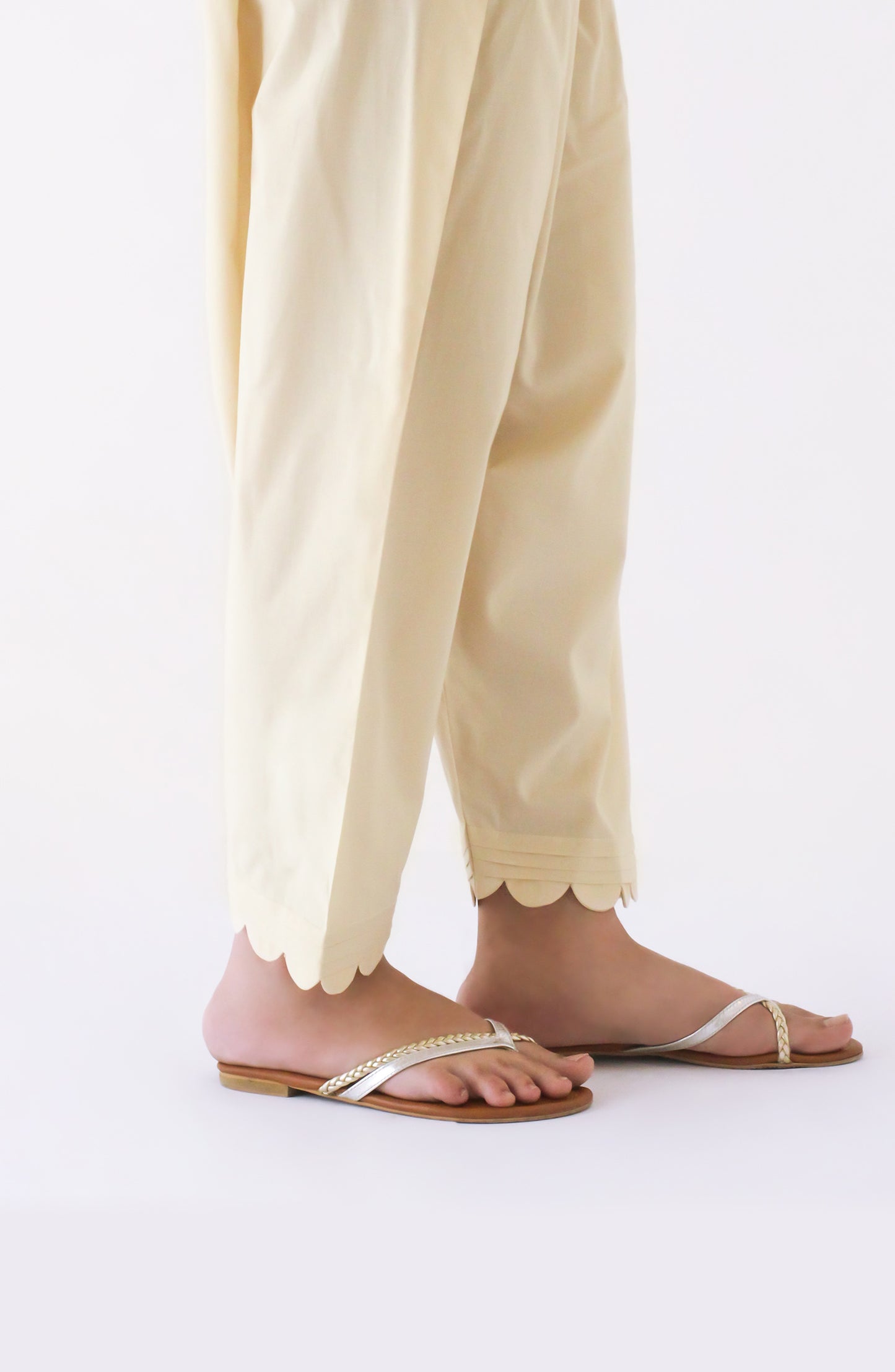 NRP-124/S BEIGE CAMBRIC SCSHALWAR STITCHED BOTTOMS SHALWAR