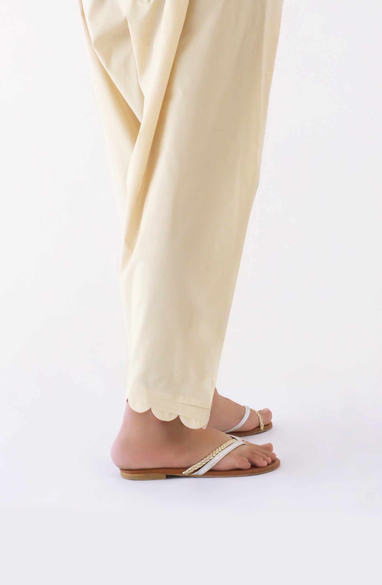 NRP-124/S BEIGE CAMBRIC SCSHALWAR STITCHED BOTTOMS SHALWAR