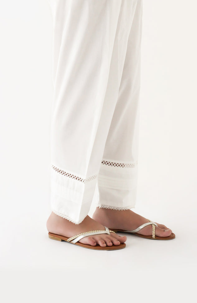 NRP-127/S WHITE CAMBRIC SCSHALWAR STITCHED BOTTOMS SHALWAR
