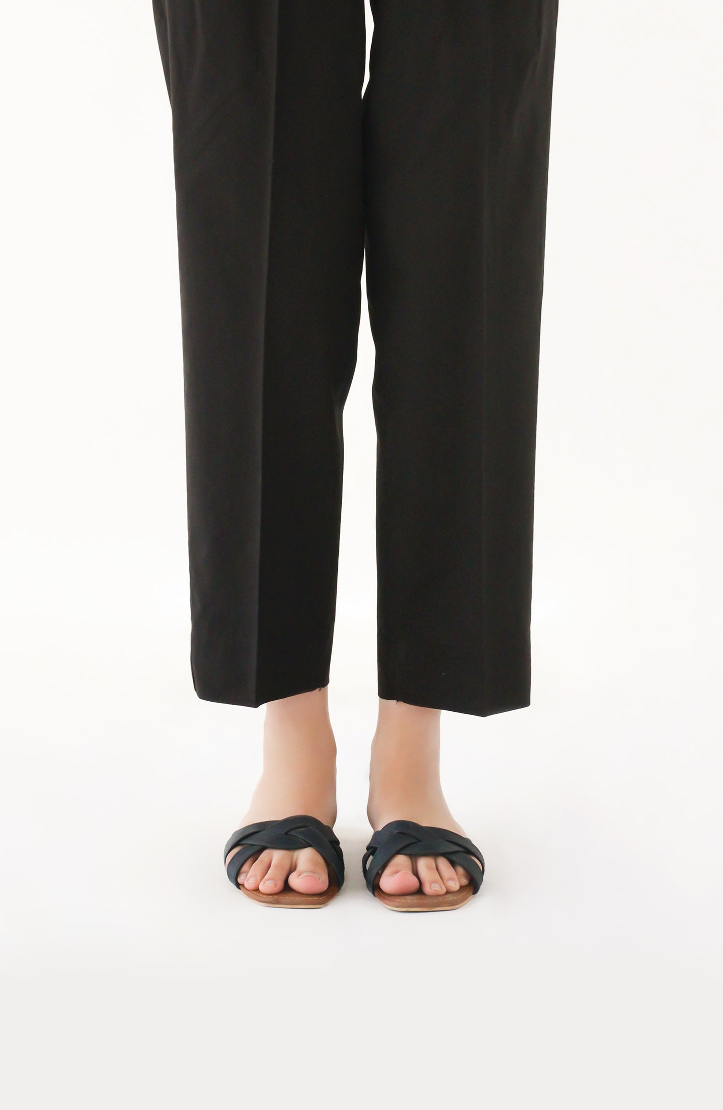 NRP-122/S BLACK CAMBRIC SCPANTS STITCHED BOTTOMS PANTS