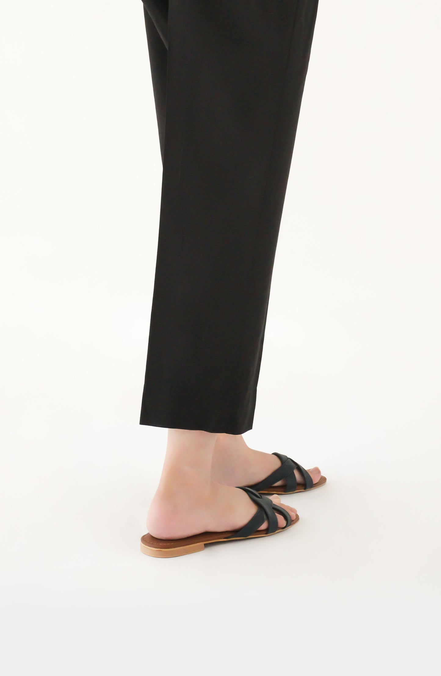 NRP-122/S BLACK CAMBRIC SCPANTS STITCHED BOTTOMS PANTS