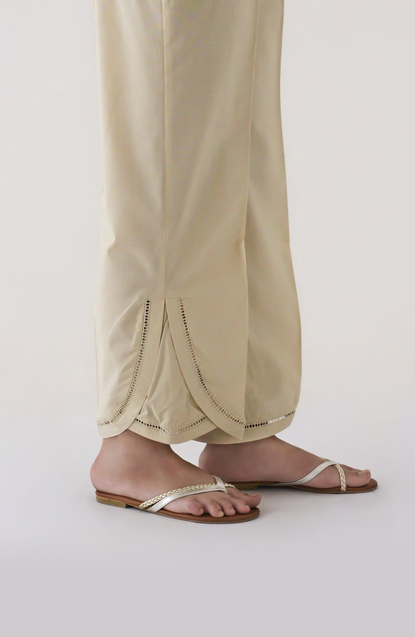 NRP-120/S BEIGE CAMBRIC SCPANTS STITCHED BOTTOMS PANTS