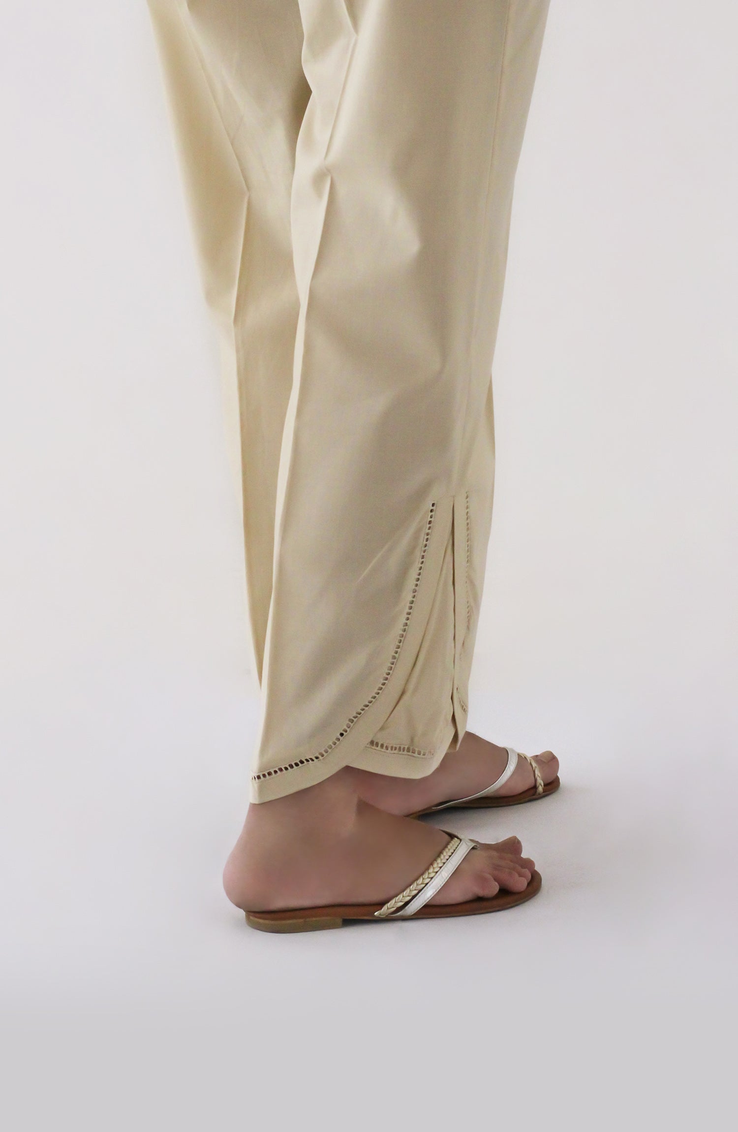 NRP-120/S BEIGE CAMBRIC SCPANTS STITCHED BOTTOMS PANTS