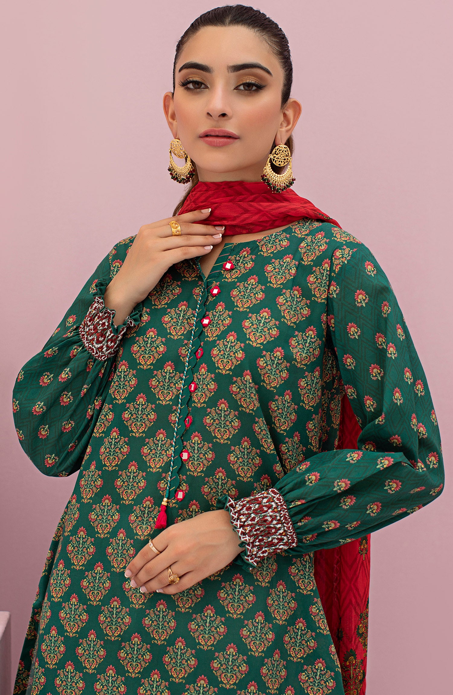 NRDS-22-040/U GREEN LAWN  UNSTITCHED SHIRT DUPATTA
