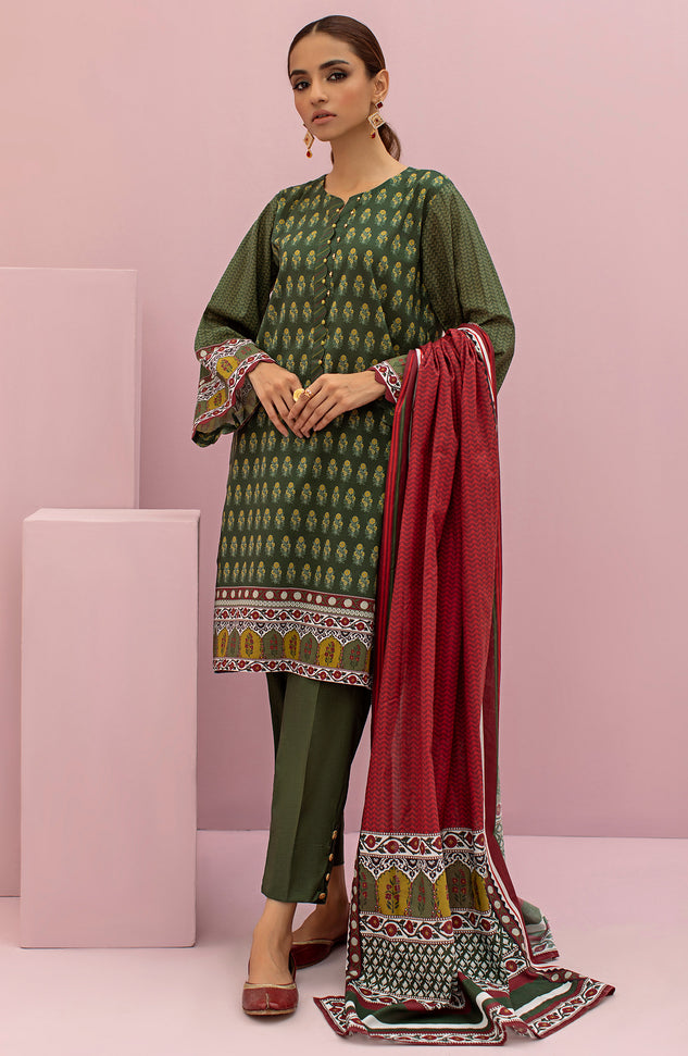 OTL-22-114/U GREEN LAWN  UNSTITCHED SHIRT DUPATTA PANTS