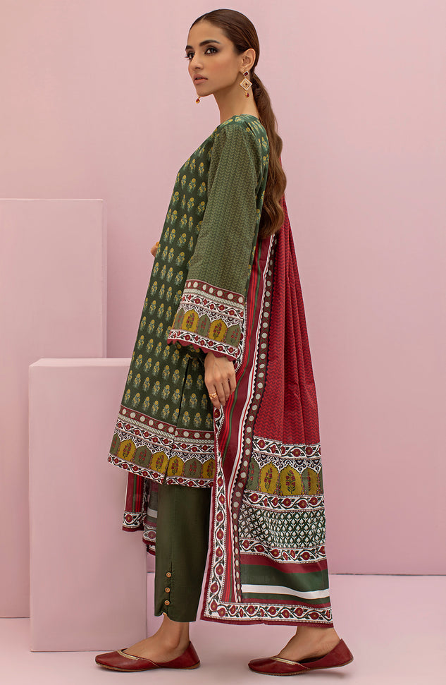 OTL-22-114/U GREEN LAWN  UNSTITCHED SHIRT DUPATTA PANTS