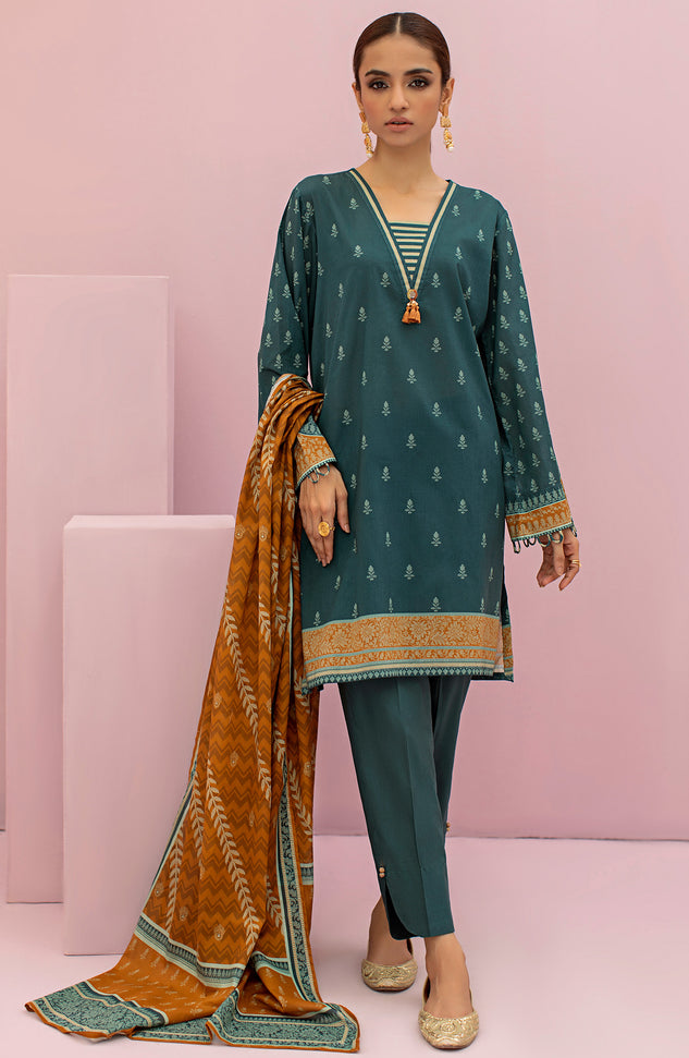 OTL-22-095/U GREEN LAWN  UNSTITCHED SHIRT DUPATTA PANTS