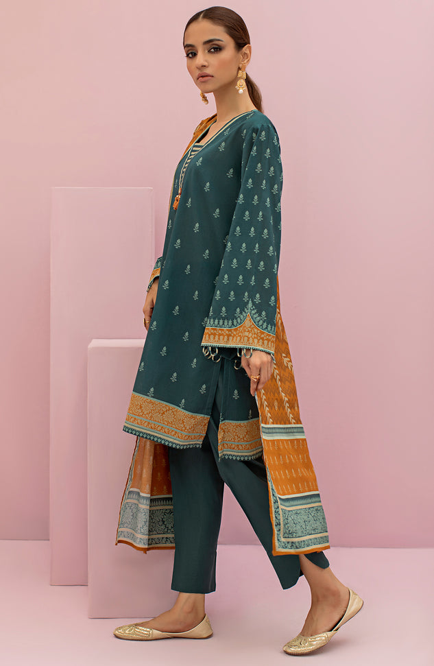 OTL-22-095/U GREEN LAWN  UNSTITCHED SHIRT DUPATTA PANTS
